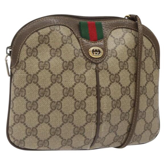 GUCCI GG Supreme Web Sherry Line Shoulder Bag Pvc Beige 904 02 047 - Picture 1 of 16